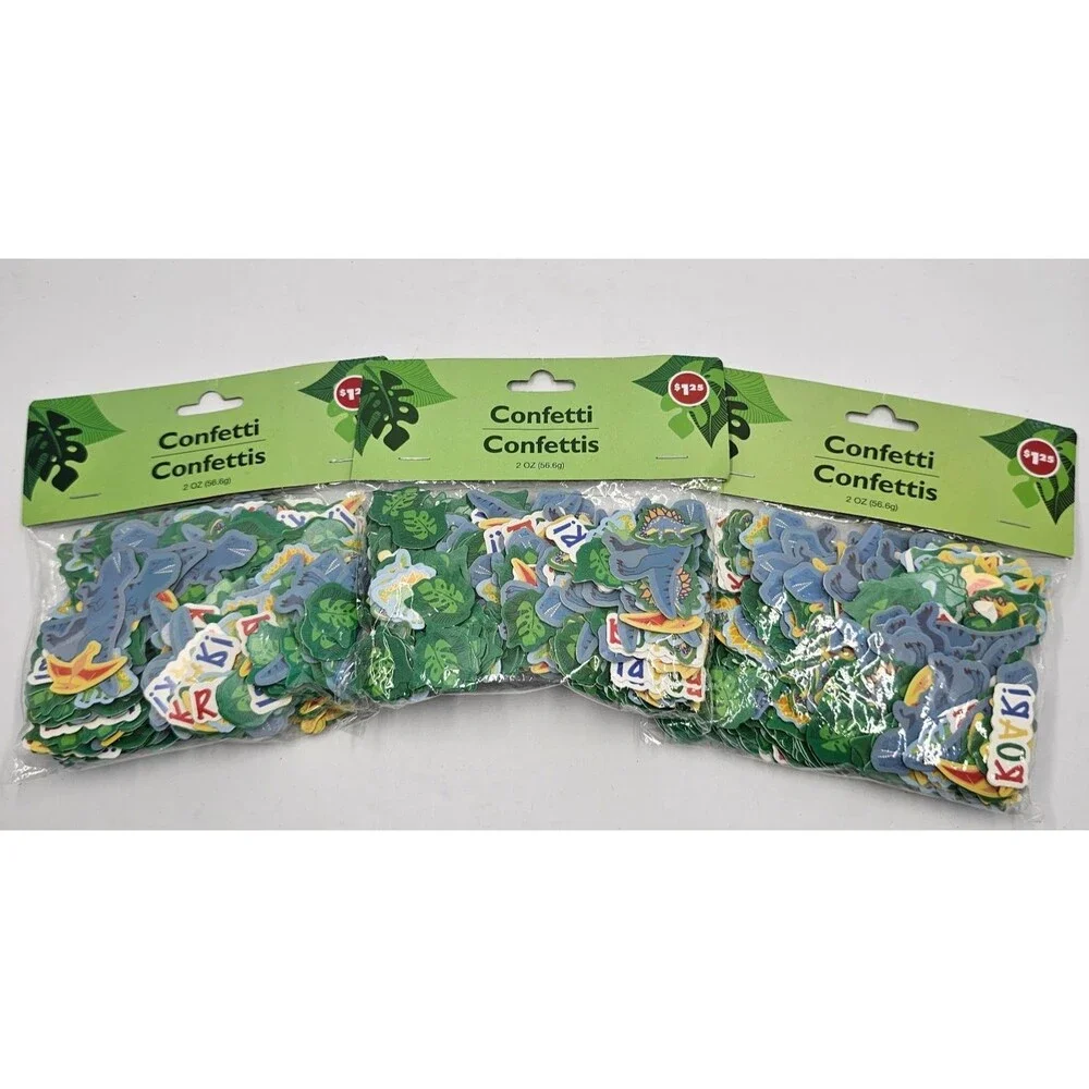 3pk Dinosaur ROAR Rain Forest Animals Confetti Baby Shower Party Decorations NEW